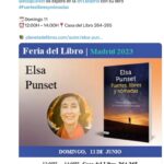 Elsa Punset Instagram – ¡Hola, hola!
Este próximo domingo, a las 12, estaré en Casa del Libro, en el Retiro, Caseta 264 para  celebrar la Feria, para reencontrarme con vosotr@s y para firmar el libro que queráis. ¡ Nos vemos! 👍😊😘#feriadellibro #parquedelretiro #elsapunset