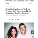 Elysia Rotaru Instagram - Look mom, @stephensawchuk are in the paper. Thank you @georgiastraight for having us and @mikeusinger for getting us to share all the weird shit we have in our fridges. (Hopefully people reading can relate ) LOL 😂 And of course recognizing and sharing the news about our fun film @hellisateenagegirlfilm 🔪❤️ Written and directed by: @stephensawchuk Photo cred: @farrahaviva #proudproducer #filmmaker #horror #comedy #indiefilm.
