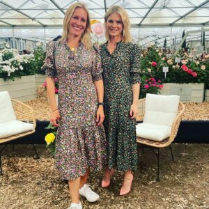 Emilia Fox Instagram - Had a blooming lovely day @the_rhs #chelseaflowershow talking roses, gardens and wildflowers with @sophieraworth . Thank you @lizbeckettmua for fab h&m and @wyselondon for letting me #borrow your beautiful dress 🌹🌸🌺🌻🌷🌼🥀
