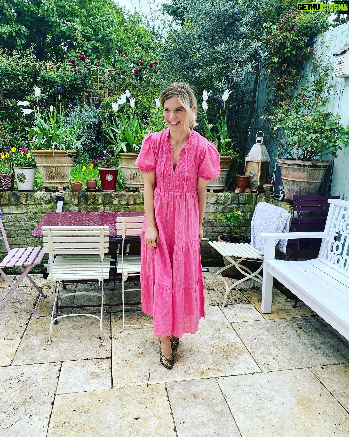 Emilia Fox - 8.2K Likes - Thank you @wyselondon for letting me #borrow your beautiful Fran dress for doing a joyful reading for #veday celebrations for @bbc #workingfromhome #takingabreakfromhomeschooling #dressingupathome #springpink #summerdress 💕