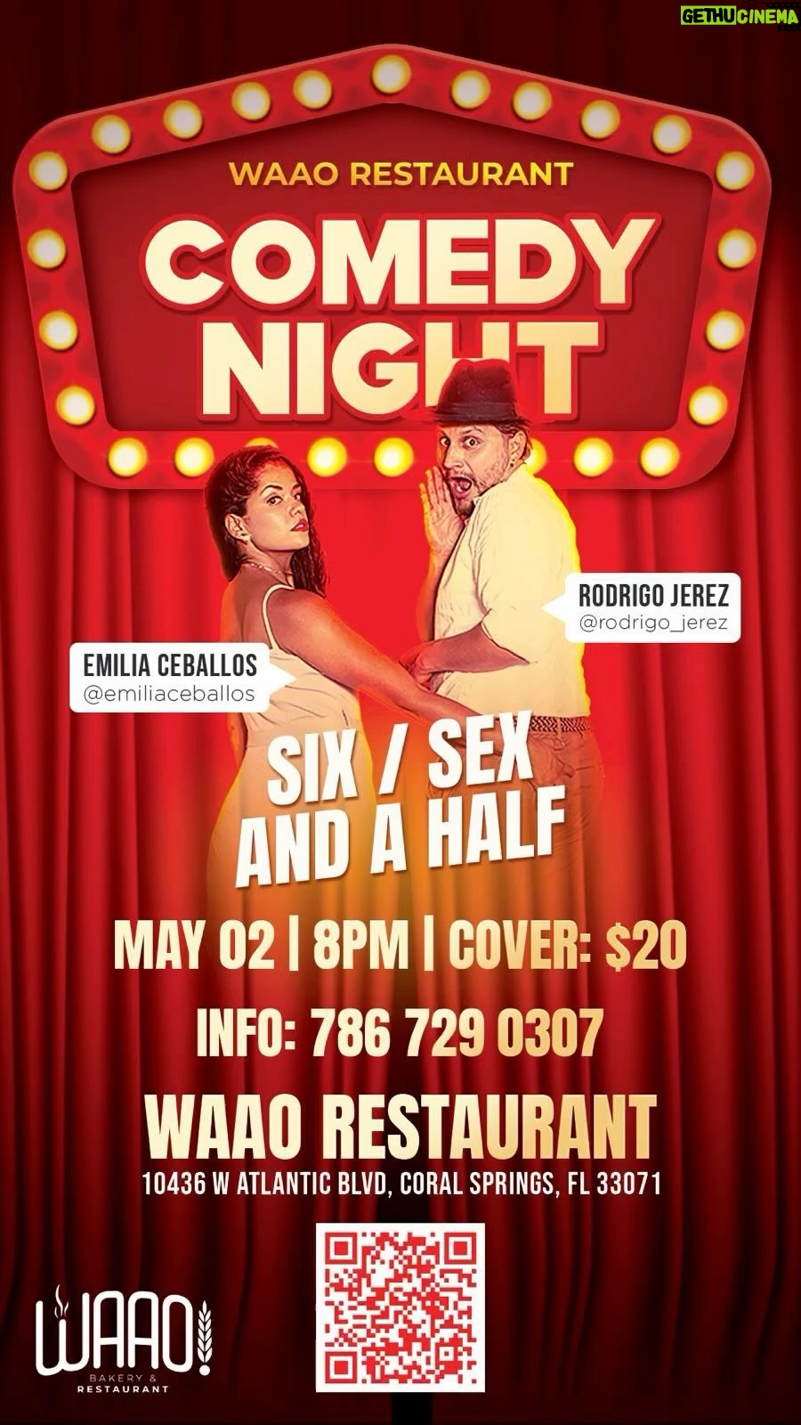 Emilia Ceballos Instagram - Segunda parada de nuestro #stanup #Six Sex And A Half El turno es para la gente latina y colombiana de #coralsprings Les aseguramos un rato lleno de diversiΓ³n ! Este 2 de mayo 8pm en @waaorestaurant πππ Informes al 7867290307 #standupmiami #coralspringsflorida Pd: etiquete a su amigo, amiga, esposo, esposa ββ- que le encante pasarla bueno !ππππ