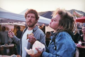 Emily Althaus Instagram - Photo of step dads in the wild, eating truck foods while they groove. It’s important to find time for just us guys. 📸: @ravivullman #dadstuff #stepdadseat #foodtruckdad