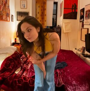 Emily Meade Instagram - I'm not a fan of the Lakers per se , but I am a fan of cosplaying as a 1970s teen heartthrob on the cover of Tiger Beat Magazine.