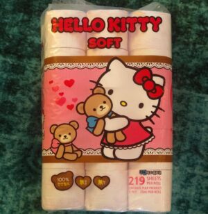 Emily Tarver Instagram - @eloiseinparis knows me so well, this is what I got for Christmas! I was saving it for who knows why but we boutsta run outta regular boring TP. Thank you! (She also got me hand sanitizer inside a unicorn(not pictured)) #sanrio #toiletpaper #bffs #hellokitty #doubleparentheses #sheknew 🍑