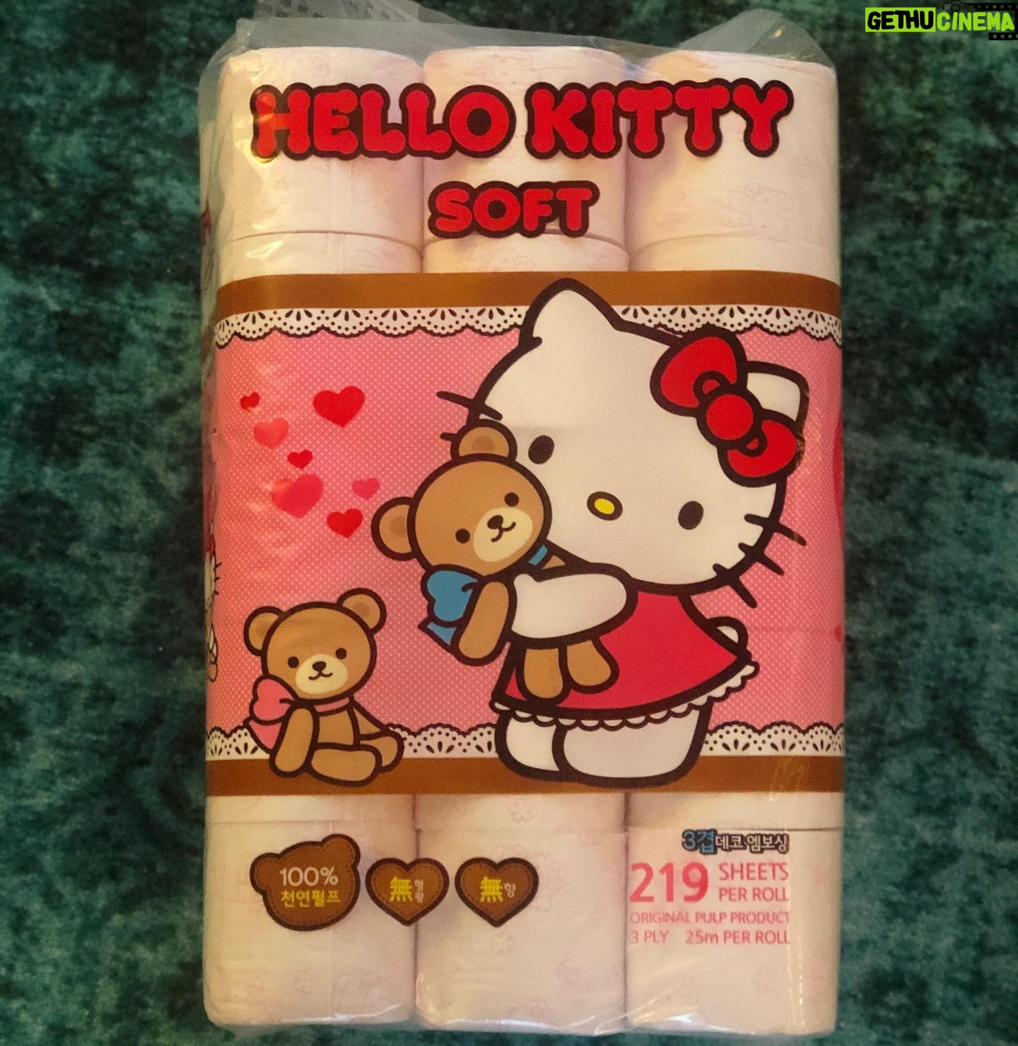 Emily Tarver - 3K Likes - @eloiseinparis knows me so well, this is what I got for Christmas! I was saving it for who knows why but we boutsta run outta regular boring TP. Thank you! (She also got me hand sanitizer inside a unicorn(not pictured)) #sanrio #toiletpaper #bffs #hellokitty #doubleparentheses #sheknew 🍑