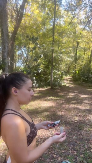 Emily Alexandra Guglielmo Instagram - Backwoods kinda-girl 

#backwoods #backwoodsbarbie #nrawomen #womanwithguns #caliber #ocala #ocalanationalforest