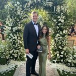 Emily Calandrelli Instagram - A black tie affair at a real life Bridgerton-level wedding. We had to piece together childcare to make it work so that we could both come and we’re so grateful to family and caretakers who all came together to allow us to experience this beautiful wedding. Congratulations to the most beautiful couple @mack_harper_ 👰🏼‍♀️ and @f.h.mcgregor 🤵🏻‍♂️