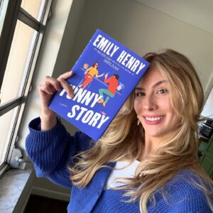 Emily Henry Instagram - 2 weeks until release, when dozens of stores across the US will be throwing their own #FunnyStoryParty(/ies), complete with games, treats, and prizes. While I won’t be there in person, I’m sending some special surprises ahead for you 😈. Find a party near you at the link in my bio.