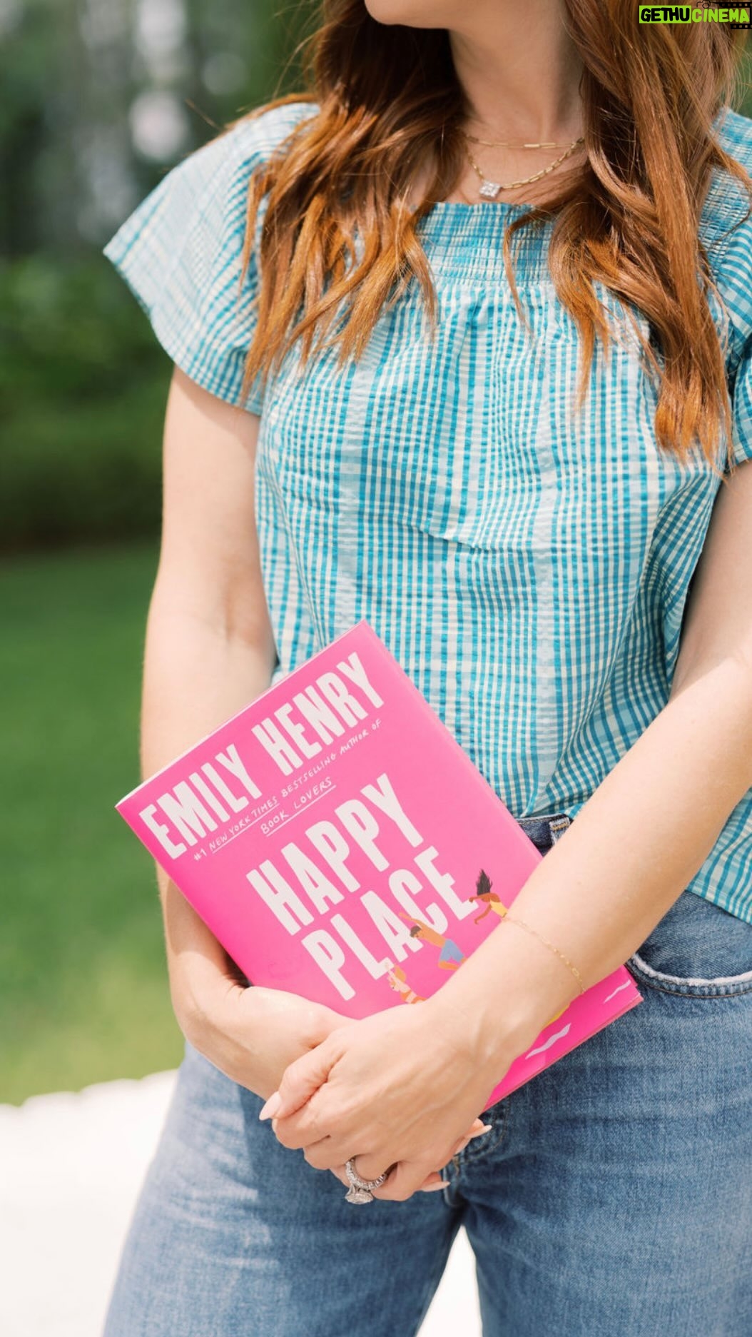 Emily Henry Instagram - I devour anything and everything @emilyhenrywrites writes and I have been so excited about Happy Place! Officially released last week, you will fall in love with Harriet and Wyn. Their chemistry is palpable, their connection is undeniable, and they are clearly meant to be…if only they can could see it too! This book is filled with deliciously complicated characters that you will completely fall for and it’s equal parts heartwarming and funny with all the steaminess your looking for. It’s my first pick on my summer THP Reads list for a reason…it’s a must!