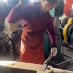 Emily Swallow Instagram - Sunday shop talk. My pals @tony_swatton and @sirbryanforrest let me come hang out at @swordandthestone to brush up on some skills…and I got to peep the diamond-encrusted goblet Tony made for @50cent 🤯. I guess it cost so much to make that he couldn’t afford pants for his display mannequin. #blacksmith #blacksmithing #ifihadahammer #hammertime #hammer #blacksmithsofinstagram #forge #shoptalk #sundayfunday