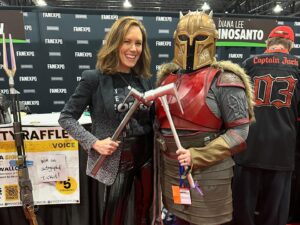 Emily Swallow Instagram - Is there a better place to be on Star Wars Day than at a fan convention?

The joy was absolutely electric.

However, we all know that, no matter how boisterous and confident we may seem on the outside, there could be shadows lurking beneath the surface that no one knows but we ourselves. 

On #thisisthewaywednesday, I want to tell you about a group of fans I met who walk The Way in a real, practical, uplifting way that was truly a day-to-day endeavor.  They’d been talking online for a year, and this convention was their first in-person meeting.  Between them, they knew they were dealing with severe social anxiety, a seizure disorder and other physical and emotional difficulties that might very well keep many people home in isolation.  But they also had something else in common: a desire to trust each other, to practice vulnerability and to support each other.  I saw them multiple times through the weekend in various states of joy and exhaustion, and I heard how they navigated tricky moments including panic attacks.  At the end of the convention, they were tired and ready for rest, but they were SO joyful that they’d had the experience and stuck with each other (and with themselves) through it all.

I am continually inspired by the way all of you lift each other up even with a strength you didn’t know you had.  When we are acting in service to someone we love, we realize we could probably stand to show ourselves that same love, gentleness and courage.  This is the Way.

P.S. I lost track of which of my fabulous Armorers was which, so please forgive me if I’ve mistagged you or didn’t know your handle!  Tag yourselves please!

#mentalhealthawareness #thisistheway #community #comiccon #anxiety #loveoneanother #thearmorer #alwayskeepfighting