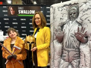 Emily Swallow Instagram - Is there a better place to be on Star Wars Day than at a fan convention?

The joy was absolutely electric.

However, we all know that, no matter how boisterous and confident we may seem on the outside, there could be shadows lurking beneath the surface that no one knows but we ourselves. 

On #thisisthewaywednesday, I want to tell you about a group of fans I met who walk The Way in a real, practical, uplifting way that was truly a day-to-day endeavor.  They’d been talking online for a year, and this convention was their first in-person meeting.  Between them, they knew they were dealing with severe social anxiety, a seizure disorder and other physical and emotional difficulties that might very well keep many people home in isolation.  But they also had something else in common: a desire to trust each other, to practice vulnerability and to support each other.  I saw them multiple times through the weekend in various states of joy and exhaustion, and I heard how they navigated tricky moments including panic attacks.  At the end of the convention, they were tired and ready for rest, but they were SO joyful that they’d had the experience and stuck with each other (and with themselves) through it all.

I am continually inspired by the way all of you lift each other up even with a strength you didn’t know you had.  When we are acting in service to someone we love, we realize we could probably stand to show ourselves that same love, gentleness and courage.  This is the Way.

P.S. I lost track of which of my fabulous Armorers was which, so please forgive me if I’ve mistagged you or didn’t know your handle!  Tag yourselves please!

#mentalhealthawareness #thisistheway #community #comiccon #anxiety #loveoneanother #thearmorer #alwayskeepfighting