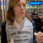 Emily Swallow Instagram - After a spectacular but exhausting weekend at @fanexposf, we were treated to some excellent seafood at @fogharbor on @pier39. Some of us savored the experience a bit more slowly *ahem* than others, but how can you get mad at a grownup in a bib? Thank you for the tasty morsels, Fog Harbor! #sanfrancisco #fanexpo #comiccon #seafood #dontgetcrabby #promotion