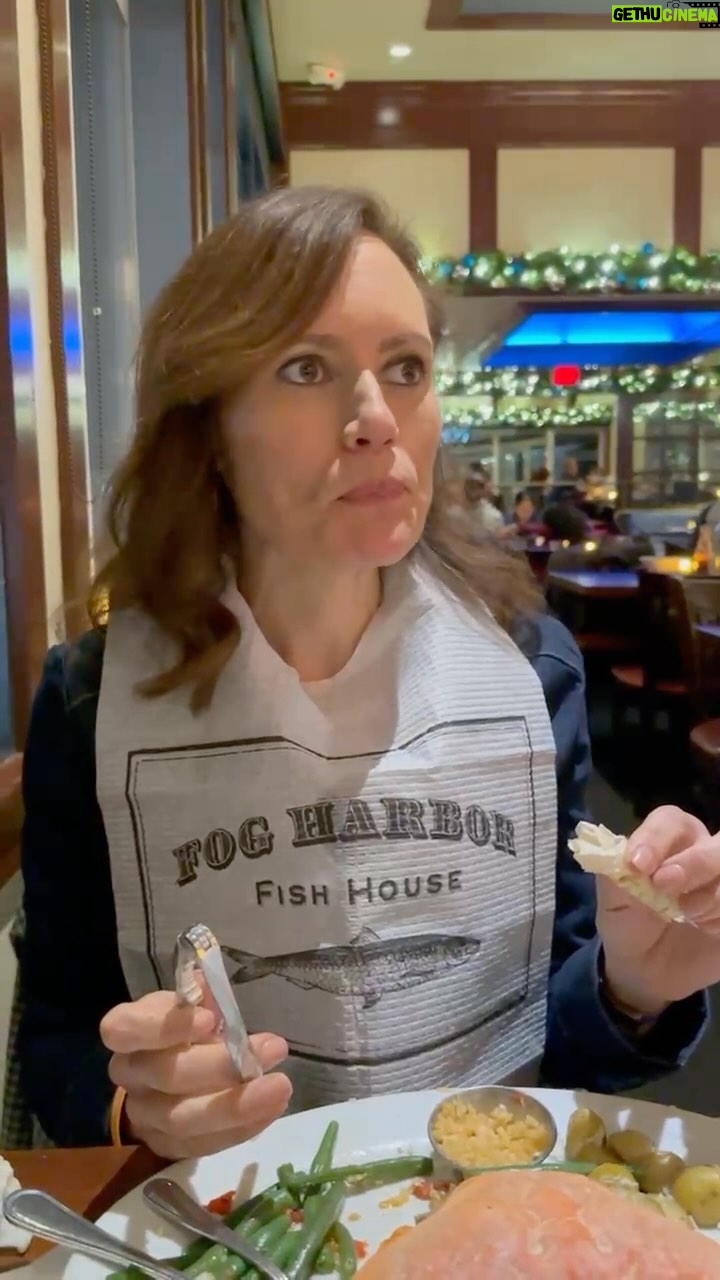 Emily Swallow Instagram - After a spectacular but exhausting weekend at @fanexposf, we were treated to some excellent seafood at @fogharbor on @pier39. Some of us savored the experience a bit more slowly *ahem* than others, but how can you get mad at a grownup in a bib? Thank you for the tasty morsels, Fog Harbor! #sanfrancisco #fanexpo #comiccon #seafood #dontgetcrabby #promotion
