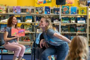 Emily Swallow Instagram - Y’all, if you’re ever invited to story time with @therealkateesackhoff, go!  We got to read to some foundlings at @jaxlibrary while we were in town  for @collectiveconvention.  She had laryngitis but that did not stop her!

Also- the entrance to the children’s section is magical.  I wanted to stay there listening to forest sounds all day!

#tbt #throwback #thisistheway #forthefoundlings #emilyswallow #kateesackhoff #girlpower #storytime #dropeverythingandread #library