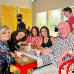 Emily Symons Instagram – Five go mad in the Diner 🥳🍔☕️ Thanks for the pic @234dos ♥️