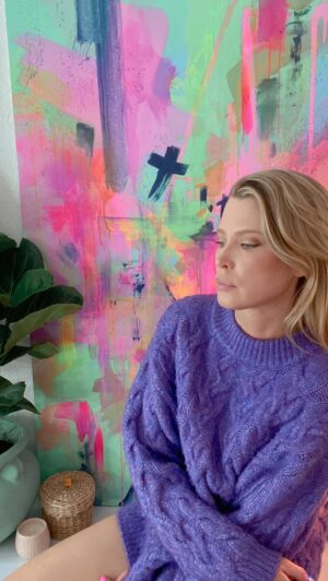 Emma Booth Instagram - I’m selling all of my first works I’ve done at 50% off. It’s time to move these to new homes and my style has changed a lot since I started and was figuring out who I actually am as an artist and what my style is. Im painting a whole new collection so would love the space in my home. 
If interested in any of these DM me @emmaboothart , I have someone looking after my admin and they will help you! 
.
.
.
.
.
.
#emmaboothart