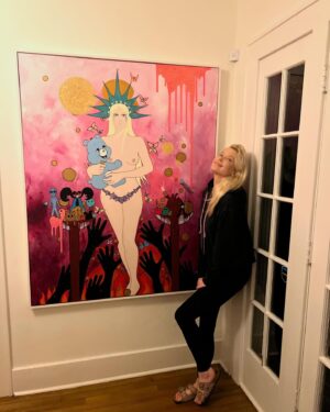 Emma Booth Instagram - “Metamorphosis” in her new home!!!! 💘🙌🏻.. Congrats Brie and Mike Pena!! 
.
.
.
#emmaboothart
