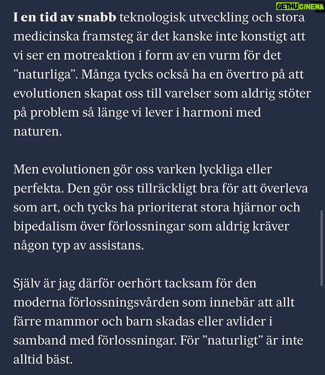 Emma Frans - 4.4K Likes - I dag skriver jag i @svenskadagbladet om Yogagirls vilda graviditet och oassisterade förlossning, men mest om evolution och övertron på att det ”naturliga” är bäst. Länk i bio.