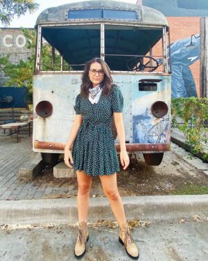 Emma Fuhrmann Instagram - vintage dress, vintage bus, modern girl? 🤓🤠