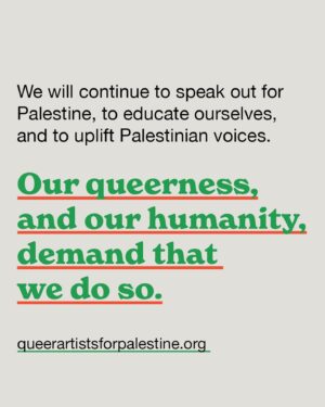 Emma Seligman Instagram - None of us are free until we are all free. Thank you @akkawi.rami for organizing this. Read the full letter at queerartistsforpalestine.org
