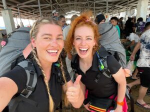 Emma Watkins Instagram - Started yesterday’s leg of the race at the fish markets in Borneo and ended in a safe 3rd place …. Phew 😮‍💨 Borneo was beautiful, gorgeous water for swimming, kayaking through the mangroves but we were a bit distracted and this became a tough leg for us 🛶🌿 Time to get serious now…… #final4 #TheAmazingRace #sisters