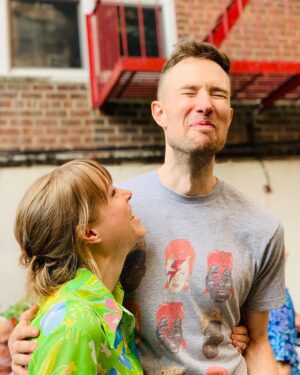 Emma Myles Instagram - Happy birthday to my love, my husband, and my dearest friend. You make me feel like how Taylor Swift feels when she sings about love feelings. I remain forever enchanted to meet you. For anyone wondering what quarantine was like in our house, scroll to last slide. And along the way enjoy the many reasons I adore my Mr. Darcy.
1) He’s chronically 12 years old
2) He’s beloved of Tank Girl
3) He’s fine as hell
4) He stands up for what he believes in
5) He educates himself on the things he doesn’t understand 
6) He’s the only reason I don’t have panic attacks at fancy events
7) He laughs at my stupid jokes
8) He always brings lacroix home
9) This is self explanatory but is also worth pointing out that he became Haley Joel Osment during lockdown.