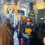 Emma Myles Instagram – Today was a wild turn out walking alongside our peers. Shout out to my bestie Jenna who looks exactly like Neve Campbell here, shout out to my face for summing up the vibe of how we all feel, and shout out to finally meeting my hero Radio Man. I can’t tell you how many times I’ve yelled “SCHOOL IS FOR FOOLS LOOK AT MEEEEE” out of context. It was a big day. The solidarity is unbelievably strong. I will always be proud to be an actor. And hopefully someday soon the studios will be proud to have us and give us a contract that reflects that. Until then, we’ll see you on the line. 
📸 @gettyimages