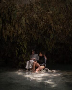 Erica Chidi Cohen Instagram - getting engaged while submerged within a cenote, surrounded by ancient water and stalagmites is  emblematic of our love and everything it took to get to this moment. you are by far my greatest teacher and friend. thank you for choosing me and saying yes. 💍