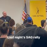 Erika Christensen Instagram - Vibrations were high last night at Local 479 where our IATSE brothers and sisters graciously hosted the SAG-AFTRA rally in Atlanta. The impassioned speakers from our guild and their union were eloquent and informed, reminding us of the true solidarity we share, the importance to creative processes and to the entire structure of our industry of the issues for which we are fighting. There are so very many contributing members of this community whose wages are outdated to say the least. The streamers have changed the entire business model of consuming entertainment and the contracts have not changed yet to encompass this new world. Speaking of, and among other issues, is of course AI. While its an exciting tool in the hands of artists, its terrifying in the hands of those with an eye for the bottom line, not for connecting with humanity. We ALL need some precedents set in consent, compensation and control over the use of our own image, in the entertainment industry or not! And for writers, my god! If you’re interested to know more about the realities and potentials of AI, @_justinebateman_ knows wtf is up and ain’t afraid to tell it. Meanwhile, its brutal to stop work. It hurts a lot of people. Lets hope those in power see their way forward so negotiations can reopen, humane contract agreements can be reached, production can resume —swiftlyyy. (Hah - the choice is yourrrs!) If indie producers can do it, the AMPTP can do it. Lets do it.