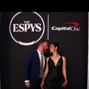 Erin Cahill Instagram - What an HONOR to be invited to the ESPYS!! So thrilled to be there amongst all those incredibly talented humans!  Huge thank you to @cathycardenaspr @rachelnicolepagan for the fantastic make-up and @daliamacphee for the incredible dress! (& thank@you @people for the 📸 & @skirtmypump for watching over me!).