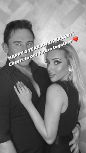 Erin Barnett Instagram - 4 years together and I wouldn’t change a thing ❤️ Well, I’d love a ring but I still love you either way. I couldn’t imagine my life without you 🥰 Happy Anniversary, and cheers to our future together 🥂 🎉 ⁣
⁣
⁣
(We all know mick doesn’t love getting photos together so I am actually impressed I could put this together with the videos/images I had! 😅) ⁣
⁣
⁣
⁣
⁣
#anniversary #together #happiness #love