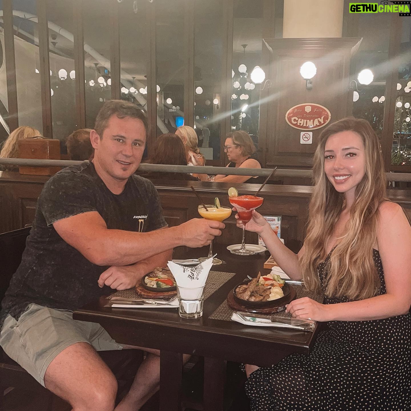 Erin Barnett - 5.8K Likes - Cheers to our first overseas holiday together 🥰🍹 #holidaymood #love