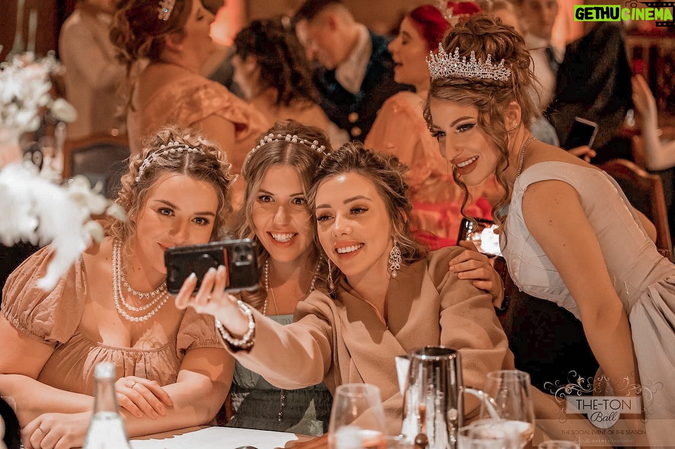 Erin Barnett Instagram - I just love doing life with these 3 😍💖👑 #bridgerton #ball #friendship #girlsnight #favoritepeople