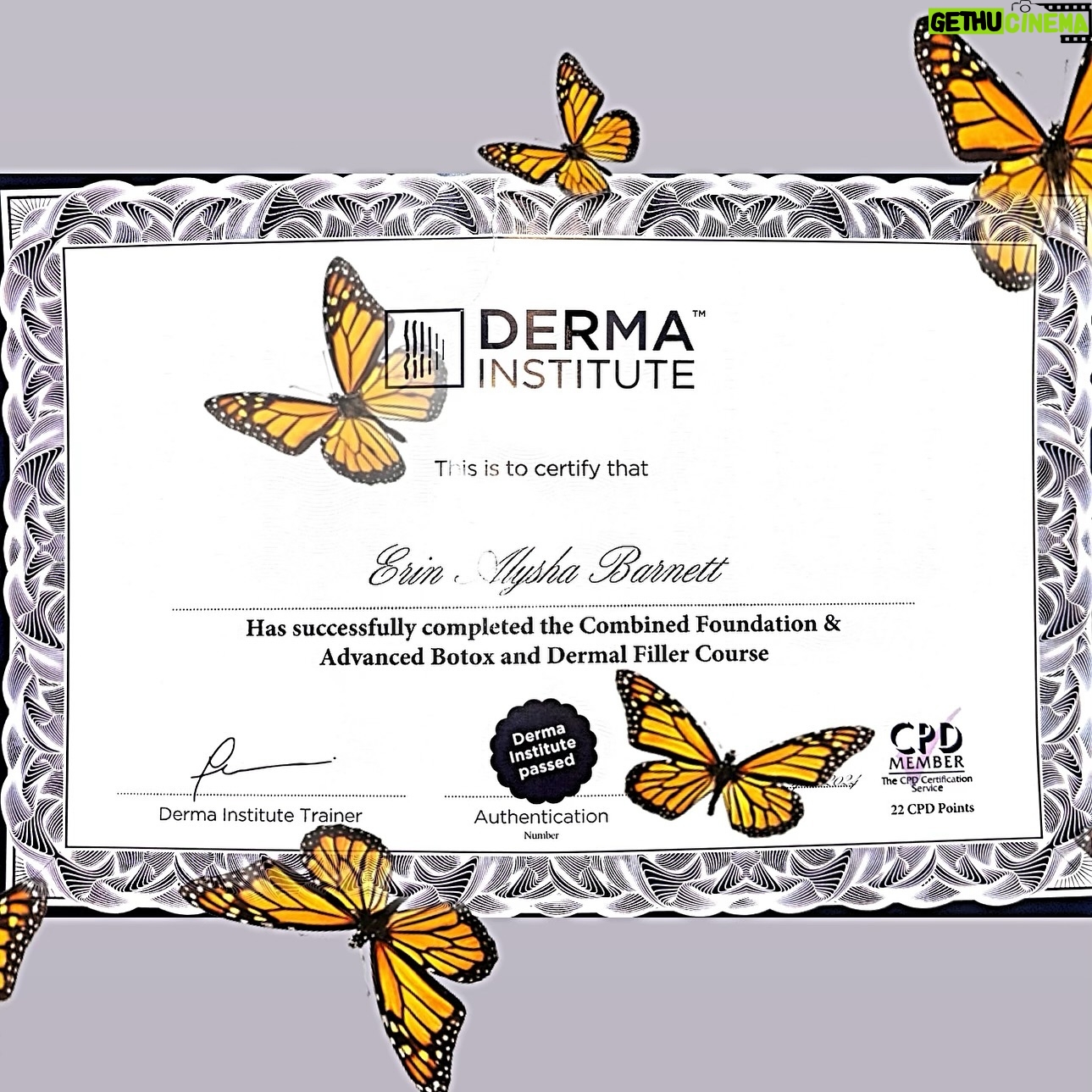 Erin Barnett - 3 Likes - Feeling proud of all the hard work I’m putting in to achieve my goals and grow every day 🥹 So many exciting plans for the future, wish my nan was here to share these moments with me❤️but of course I love being able to share these accomplishments with my family & friends! (obviously the certificate doesn’t have butterflies on it😅)
the butterflies symbolise: ‘encourages us to embrace change in our lives, to let go of what no longer serves us, and to welcome new beginnings with an open heart.’ 🦋
#transformation #growth #butterflysymbolism #cosmeticindustry #cosmetics #registerednurses #training #proudofmyself