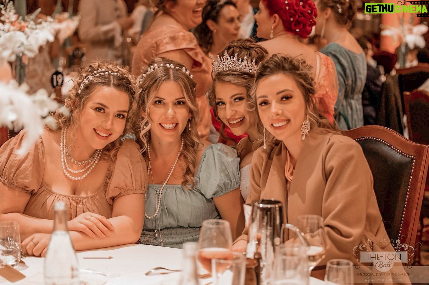Erin Barnett Instagram - I just love doing life with these 3 😍💖👑 #bridgerton #ball #friendship #girlsnight #favoritepeople