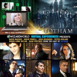 Erin Richards Instagram - Wizard World Virtual Experiences is this Saturday, May 2nd. From 10 PT/ 1pm ET. 
Join me, Robin, Sean, David, Drew and Peter Scolari for a free panel and ticketed personal live chat/video message/autographs. Details and link in bio. 
I’ll be donating all my proceeds to @shieldsforheroes @safe_foundation and @stjohncymru  #WizardWorld #WizardWorldVirtualExperiences #GothamVirtualExperiences #Gotham