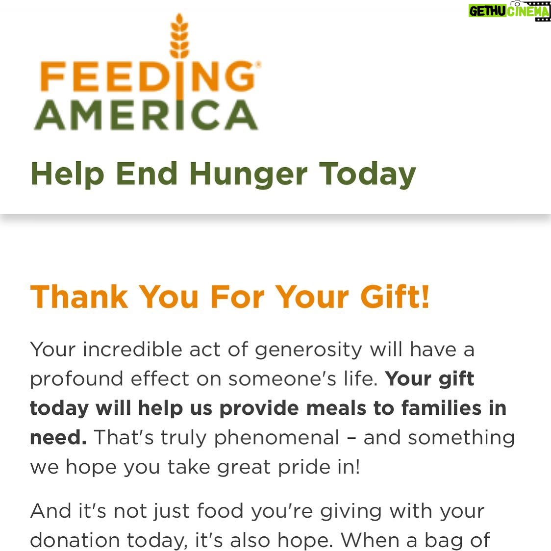 Erin Richards Instagram - If you have any money to spare right now, please consider donating to @feedingamerica who will use your donation to help those struggling to feed themselves or their families in these hard times. Link in bio x