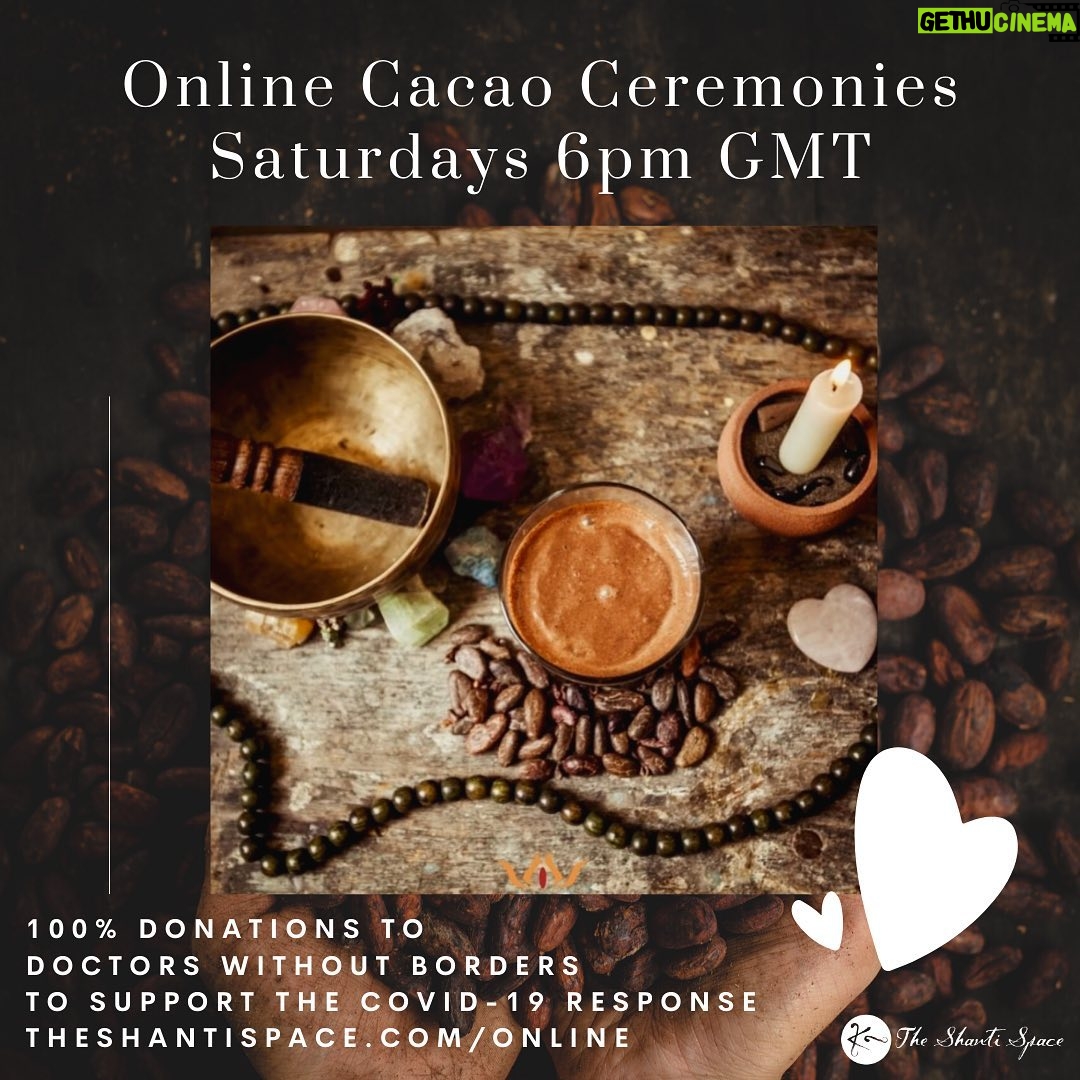 Erin Richards Instagram - My wonderful friends Jess & Jack, founders of @theshantispace Retreat in Portugal are offering online cacao ceremonies every Saturday 6pm GMT / 1pm NYC. 100% Donations will go towards Doctors without Borders helping those living in precarious environments, such as the homeless & refugees in camps during the COVID-19 pandemic by providing testing kits, respiratory equipment & gloves. You can donate any amount but around $10-15/£10-15 recommended if you can. More info: theshantispace.com/online I did one last week and it filled my heart with love, peace and joy!❤️❤️❤️ and who doesn’t love chocolate!!