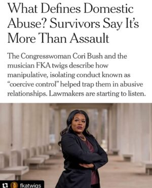 Esmé Bianco Instagram - Coercive control was by far the most pervasive and damaging aspect of the abuse I suffered. Finally it’s starting to be acknowledged by the US justice system. A long way to go but glad to see this coming to light in the media #CoerciveControl #domesticviolence 
.......
 Repost @fkatwigs 
・・・
there are words for what i, @coribush @sensusanrubio @jennspivak and so many others suffered from at the hands of our abusers. it’s called “coercive control” and it’s now illegal in california and hawaii. so grateful to @nytimes @kbens and @melenar for putting into words what many go through alone and unaware. we are not alone; in fact, we are empowered with new laws, new language and each other to criminalize, reframe and prevent further domestic abuse.