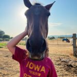 Estelle Lefébure Instagram – Perfect mask 
#complicité 
#fun #aubonmomemt 
 #horselover 
#neverwithoutmyhorse