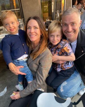 Esther Anderson Instagram - Birthday fun last night for hubby 🥳🎉thanks for capturing this cute fambam pic and video @shannondelaat and @kimberleycooper80 and thanks for our friends and fam who could join us 😘😘😘
#taurusseason
