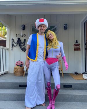 Esther Anderson Instagram - I think princess peach needs to stick to racing.  Happy Halloween 
#halloween2023🎃👻🕷️