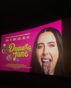 Esther Povitsky Instagram - drugstore june premiere night 🧁🔓
see it in new york and los angeles this weekend, 
nationwide expansion march 1st 🎟️