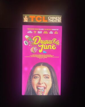 Esther Povitsky Instagram - drugstore june premiere night 🧁🔓
see it in new york and los angeles this weekend, 
nationwide expansion march 1st 🎟️