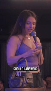 Esther Povitsky Instagram - i’m not like other comedians. i don’t need to be the funniest person in my own stand up performance. upcoming shows: oxnard 8/27 madison 9/14-9/16 D.C. 9/28 boston 9/30 san diego 10/5 detroit 10/19 chicago 10/20-10/22 san jose 11/2 irvine 11/16 ticket link in bio 💜🖤