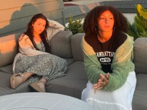 Eva Ariel Binder Instagram - Favorite place favorite people! @sophia.mckeith @harryholdenwhite @gjustgina #beach #dinner #vacation #goldenhour