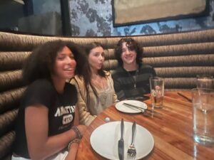 Eva Ariel Binder Instagram - Favorite place favorite people! @sophia.mckeith @harryholdenwhite @gjustgina #beach #dinner #vacation #goldenhour