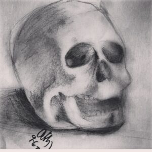 Eva Ceja Instagram - #2007 #artclass #skull #drawing I did in #college iHeart #art it was my first. #artsyfartsy #evatakeover
