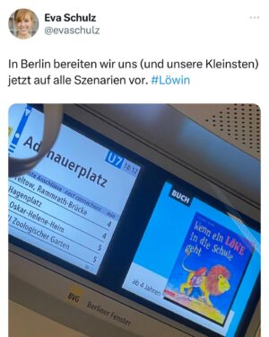 Eva Schulz Instagram - Falls ihr die Löwin sucht, die macht gerade Mathe mit der 3c